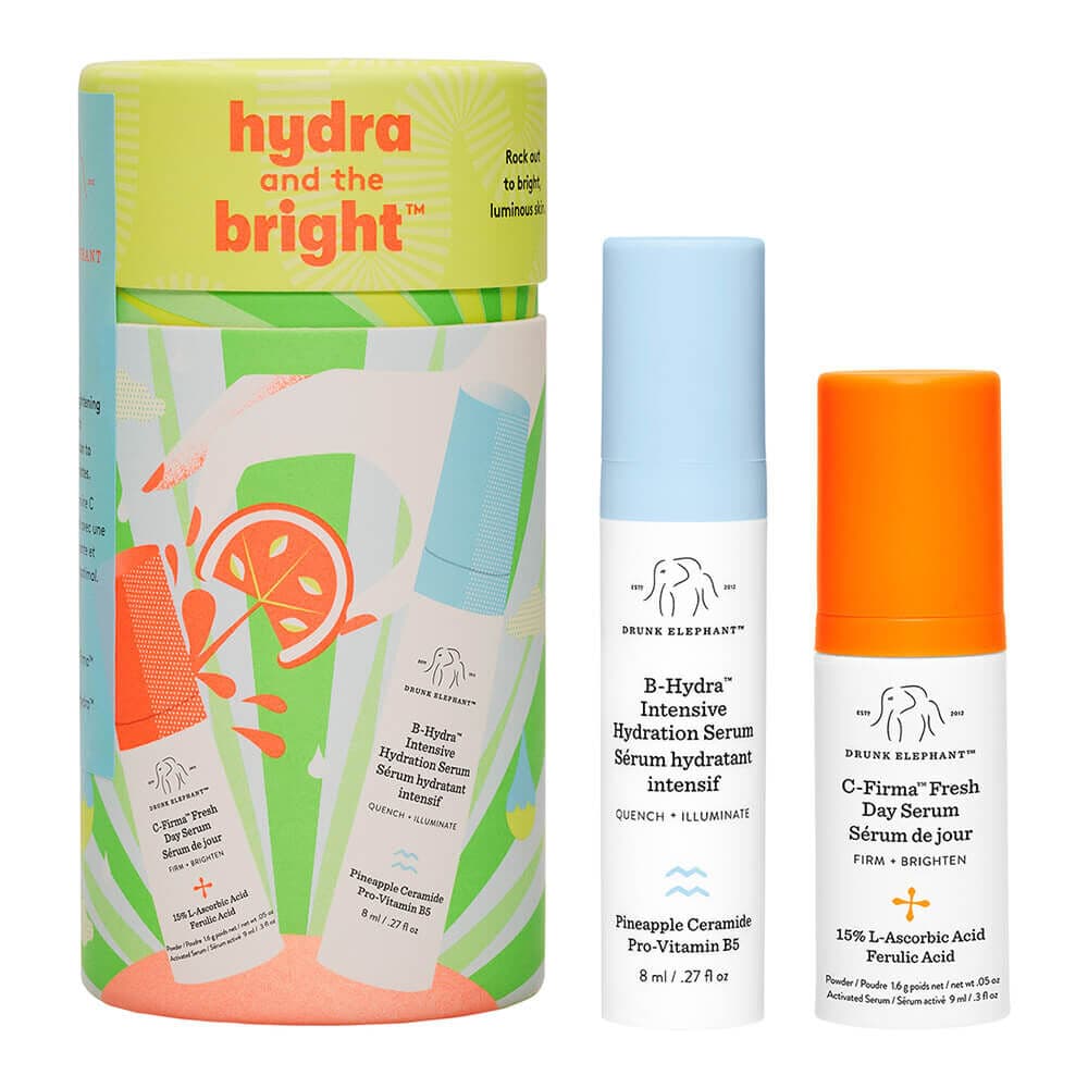 Embalagem de Kit Drunk Elephant The Hydra and The Bright