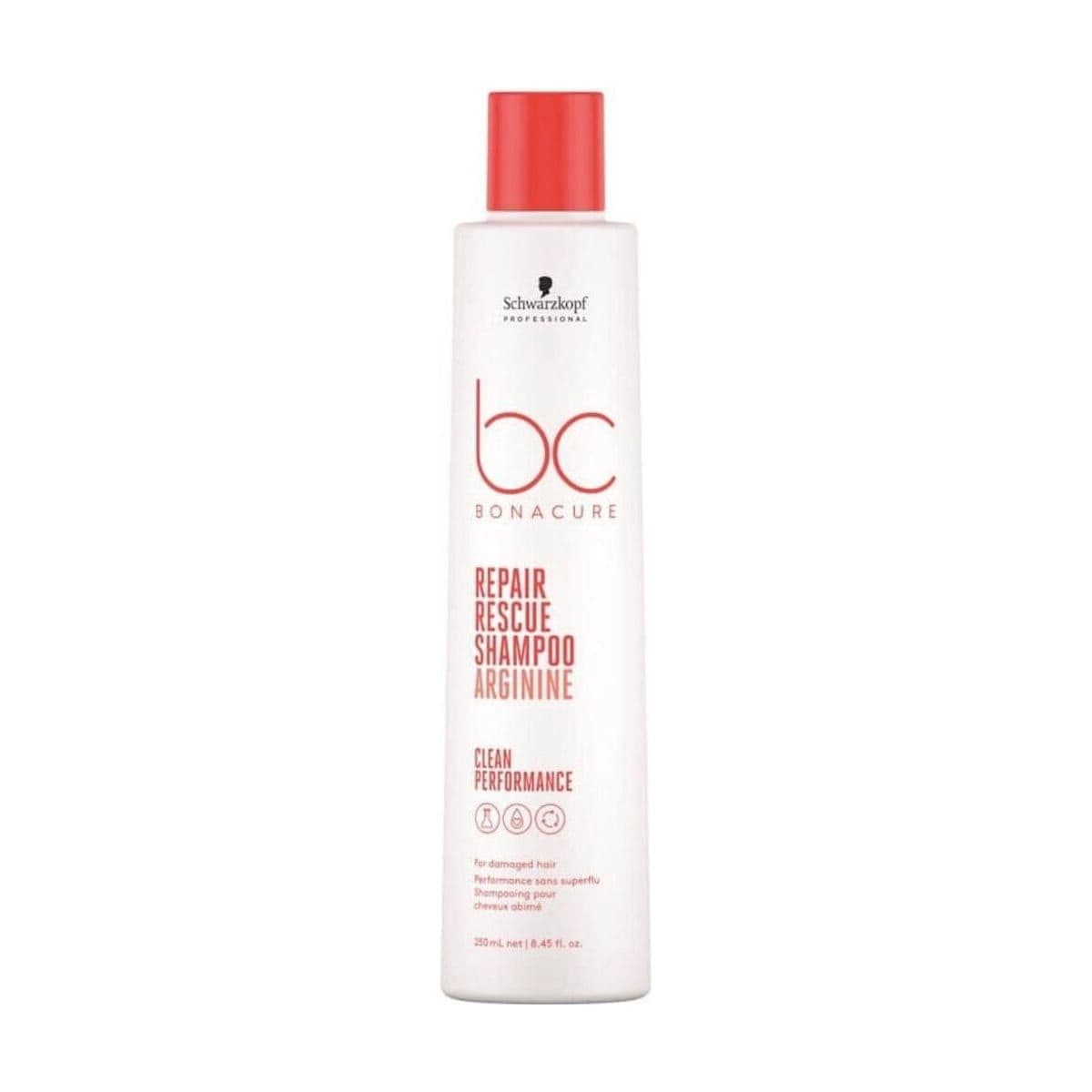 Embalagem de Shampoo Schwarzkopf Bonacure Clean Performance Repair Rescue