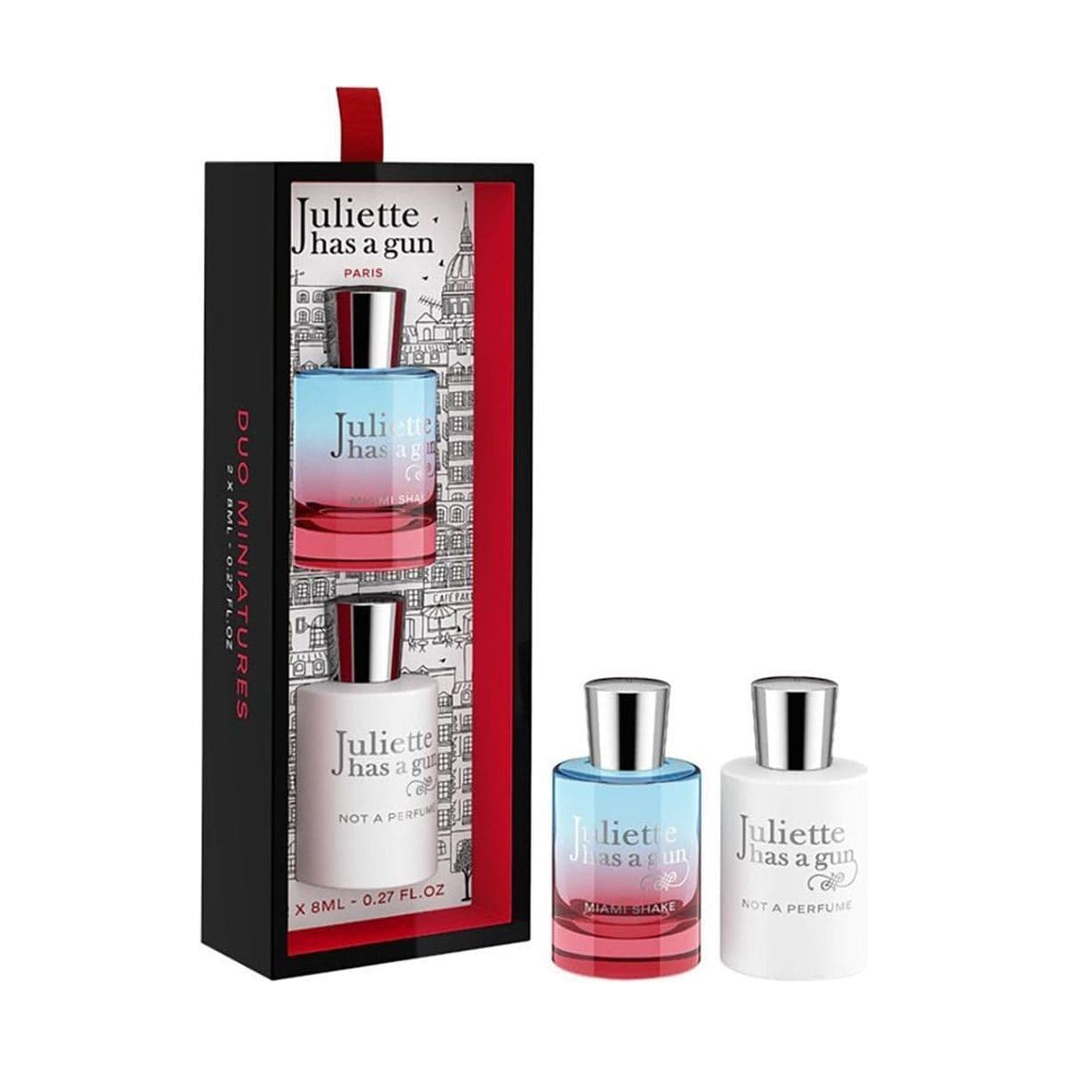 Embalagem de Kit Coffret Miniaturas Juliette Has a Gun Duo Miami Shake + Not a Perfume