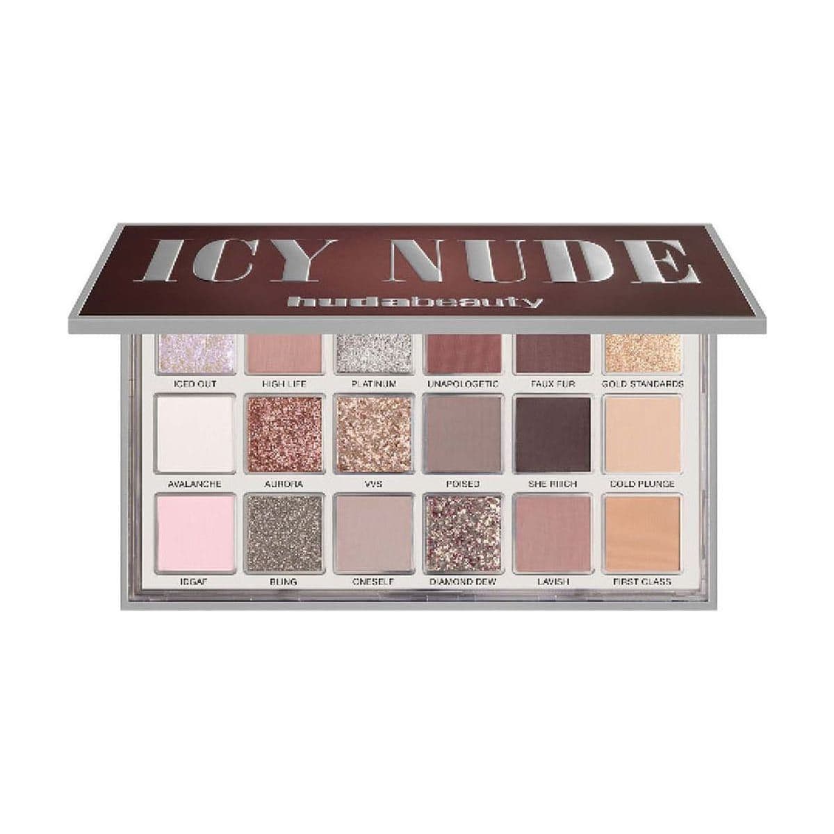 Embalagem de Paleta de Sombras Huda Beauty Icy Nude
