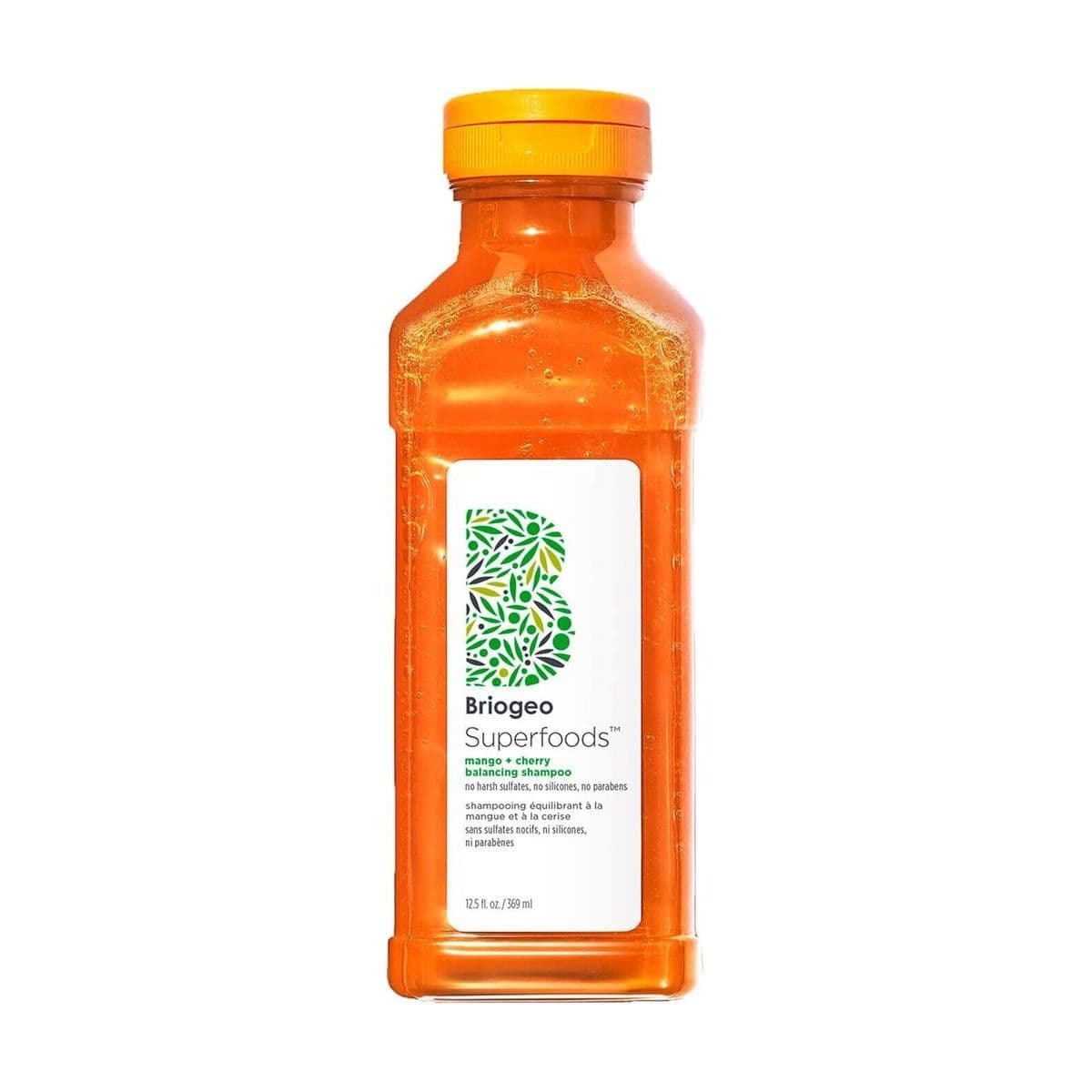 Embalagem de Shampoo Briogeo Superfoods™ Mango + Cherry Balancing Shampoo