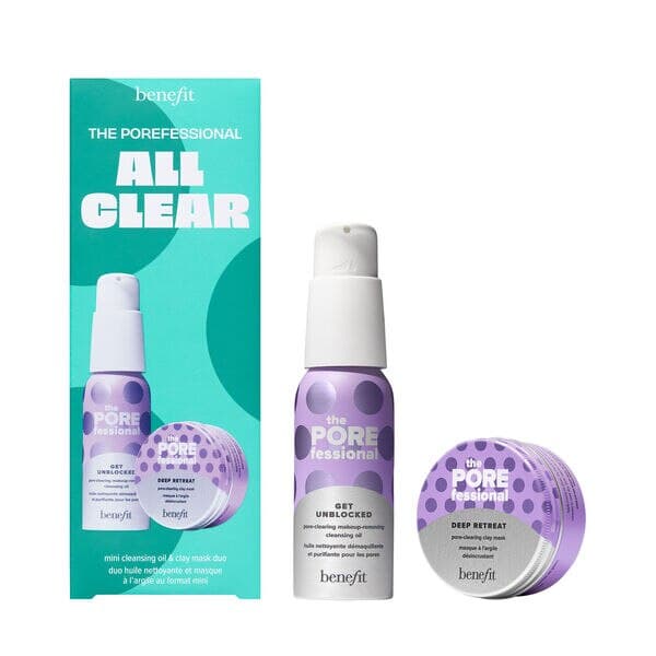 Embalagem de Kit de Limpeza Facial Benefit The POREfessional All Clear
