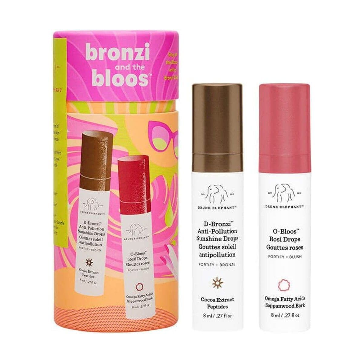 Embalagem de Kit Drunk Elephant Bronzi and The Bloos