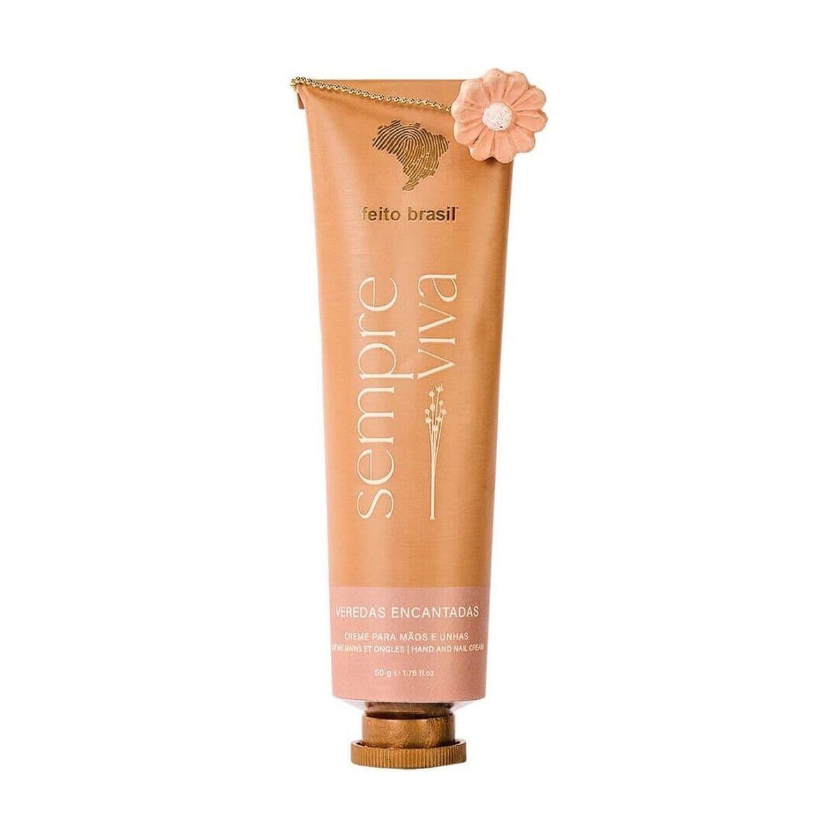 Embalagem de Creme para Mãos e Unhas Feito Brasil Sempre Viva