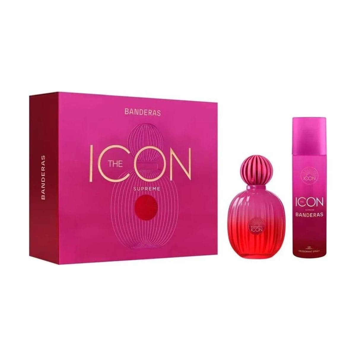 Embalagem de Kit Coffret Antonio Banderas The Icon Supreme Feminino Eau de Parfum