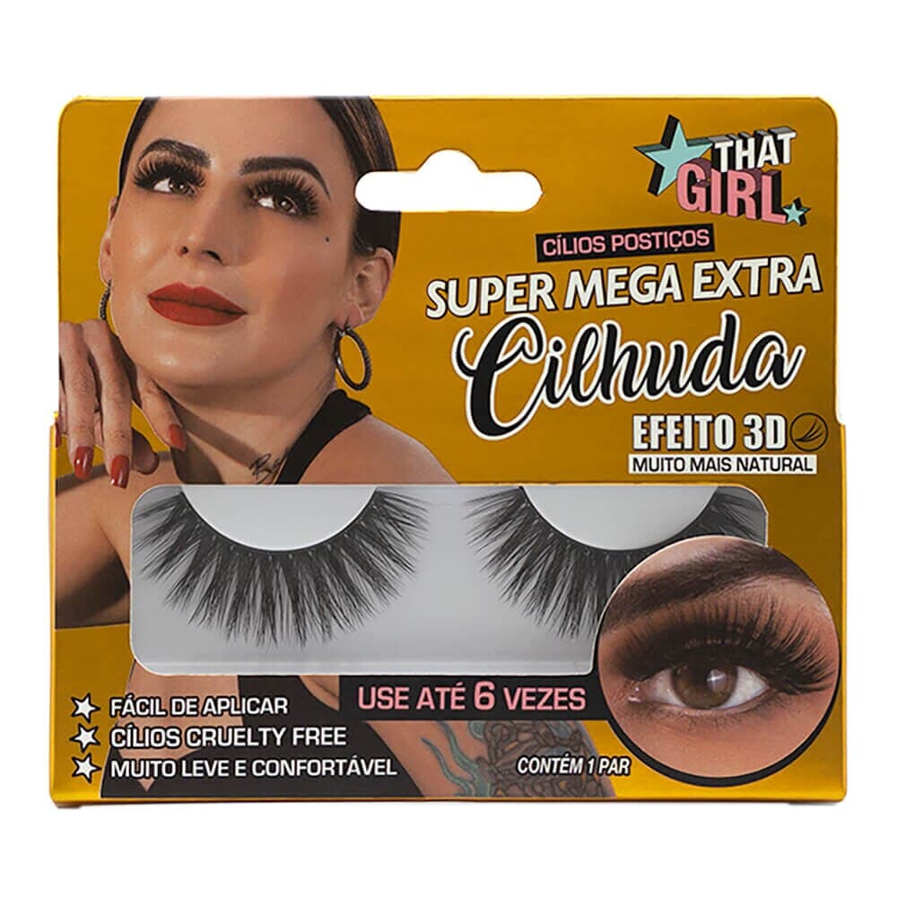 Embalagem de Cílios Postiços 3D That Girl Super Mega Cilhuda