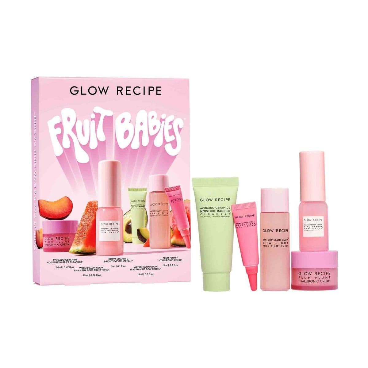 Embalagem de Kit Glow Recipe Fruit Babies Travel Size