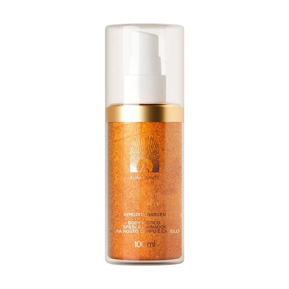 Embalagem de Spray Iluminador Aura Beauty Afrodite Garden