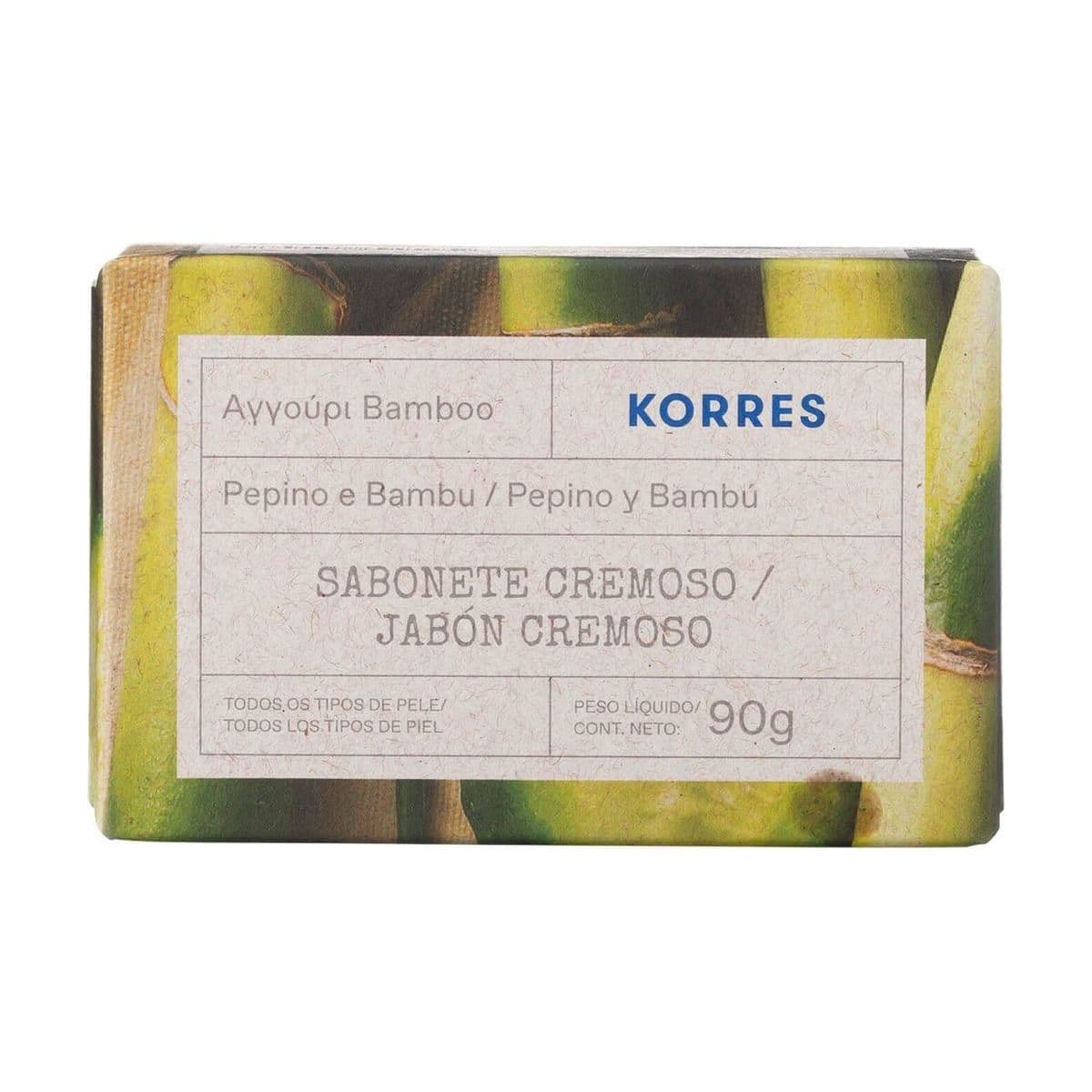 Embalagem de Sabonete em Barra Korres Pepino e Bambu