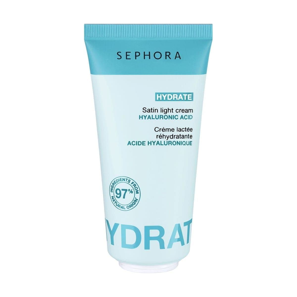 Embalagem de Hidratante Facial Sephora Collection Hydrate Satin Light Cream