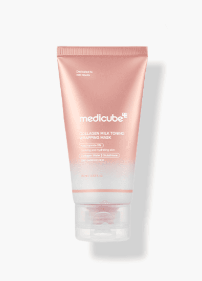 Embalagem de Medicube Collagen Milk Toning Wrapping Mask 75ml