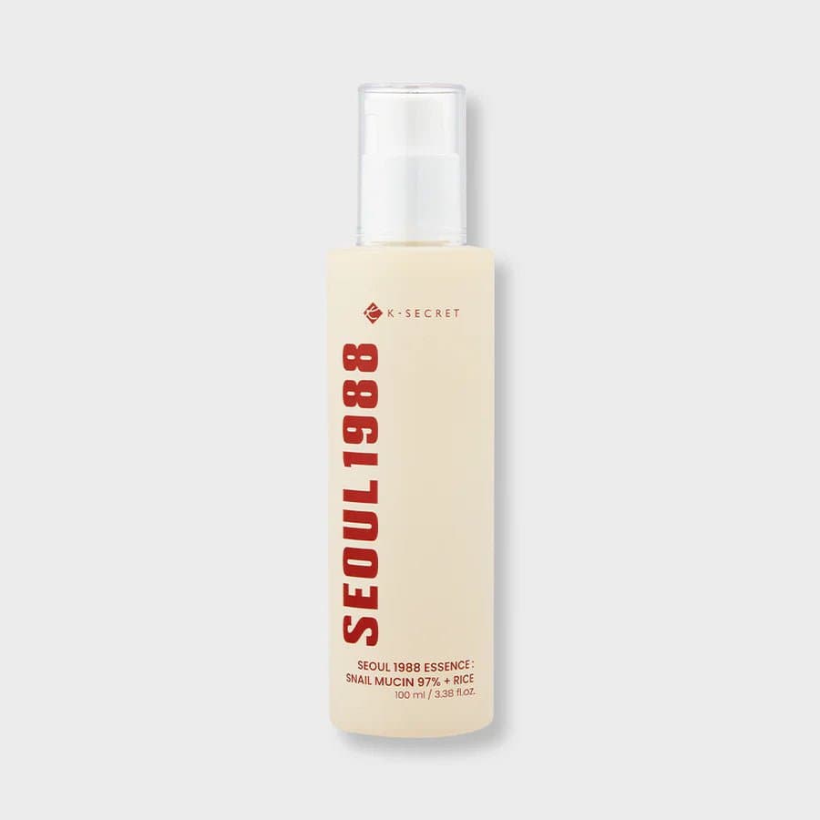 Embalagem de K Secret Seoul 1988 Essência Facial com Mucina de Caracol e Arroz