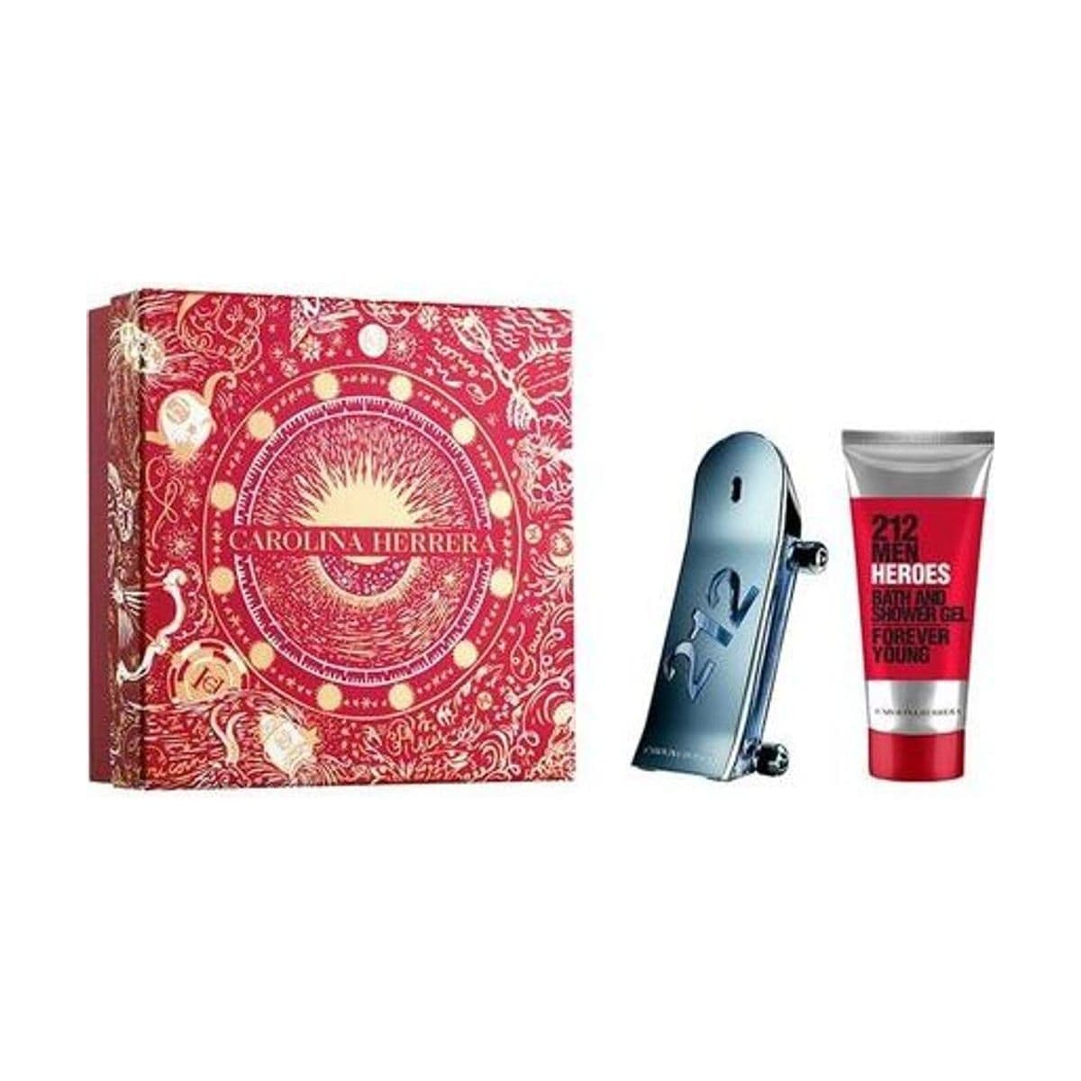 Embalagem de Carolina Herrera Kit 212 Men Heroes Perfume Eau de Toilette Gel de Banho