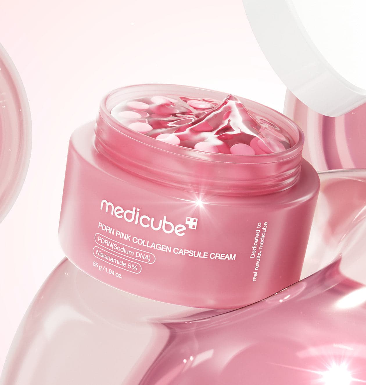 Embalagem de Medicube PDRN Pink Collagen Capsule Cream 55ml
