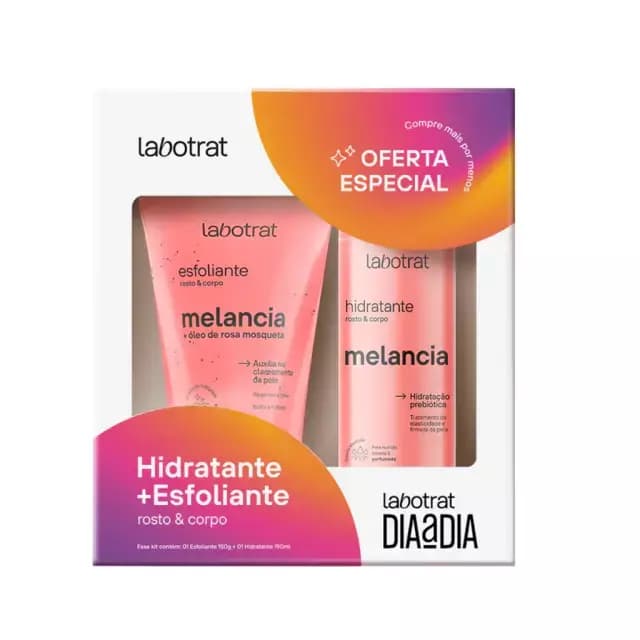 Embalagem de Kit Hidratante e Esfoliante Rosto e Corpot Labotrat Dia a Dia