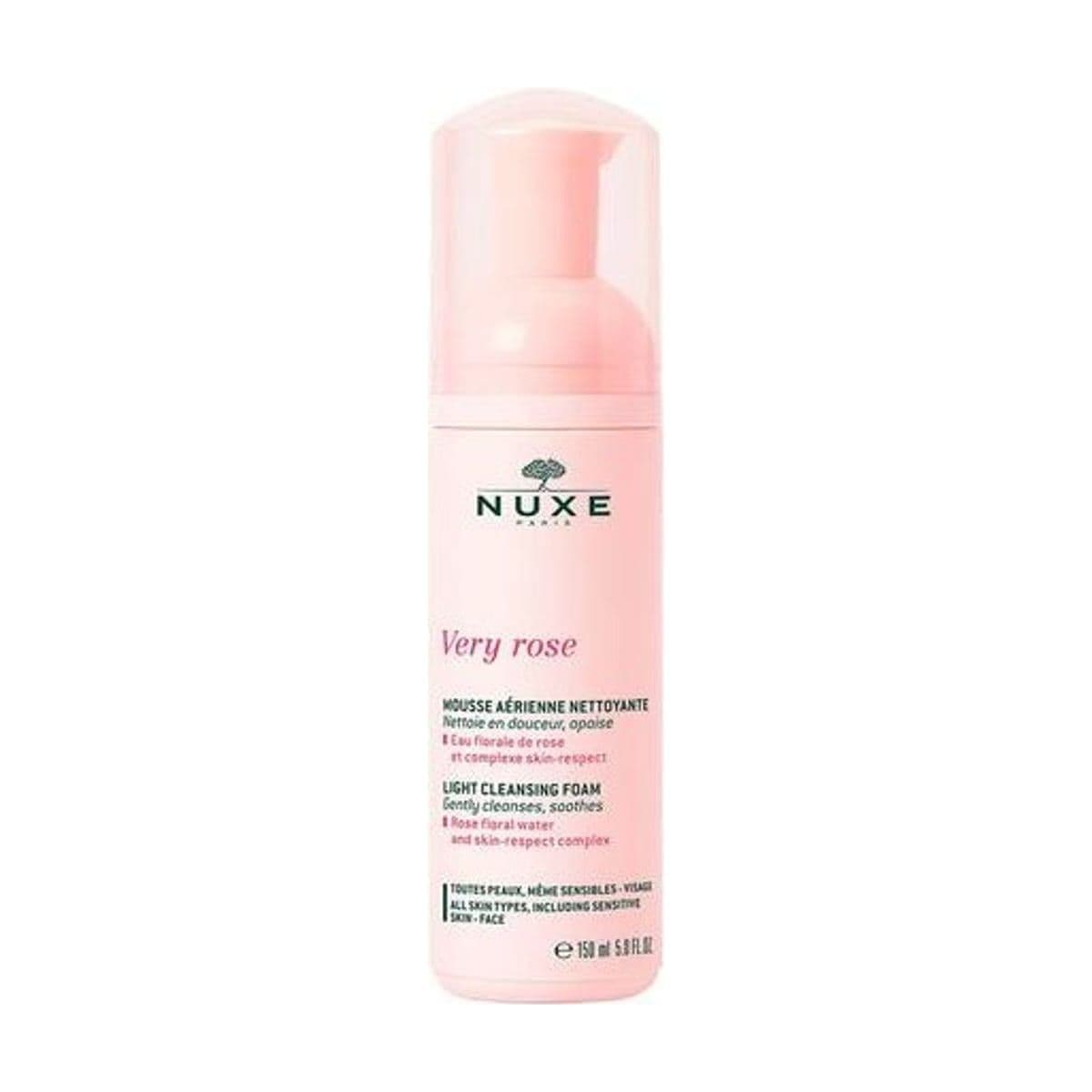 Embalagem de Espuma de Limpeza Facial Nuxe Very Rose