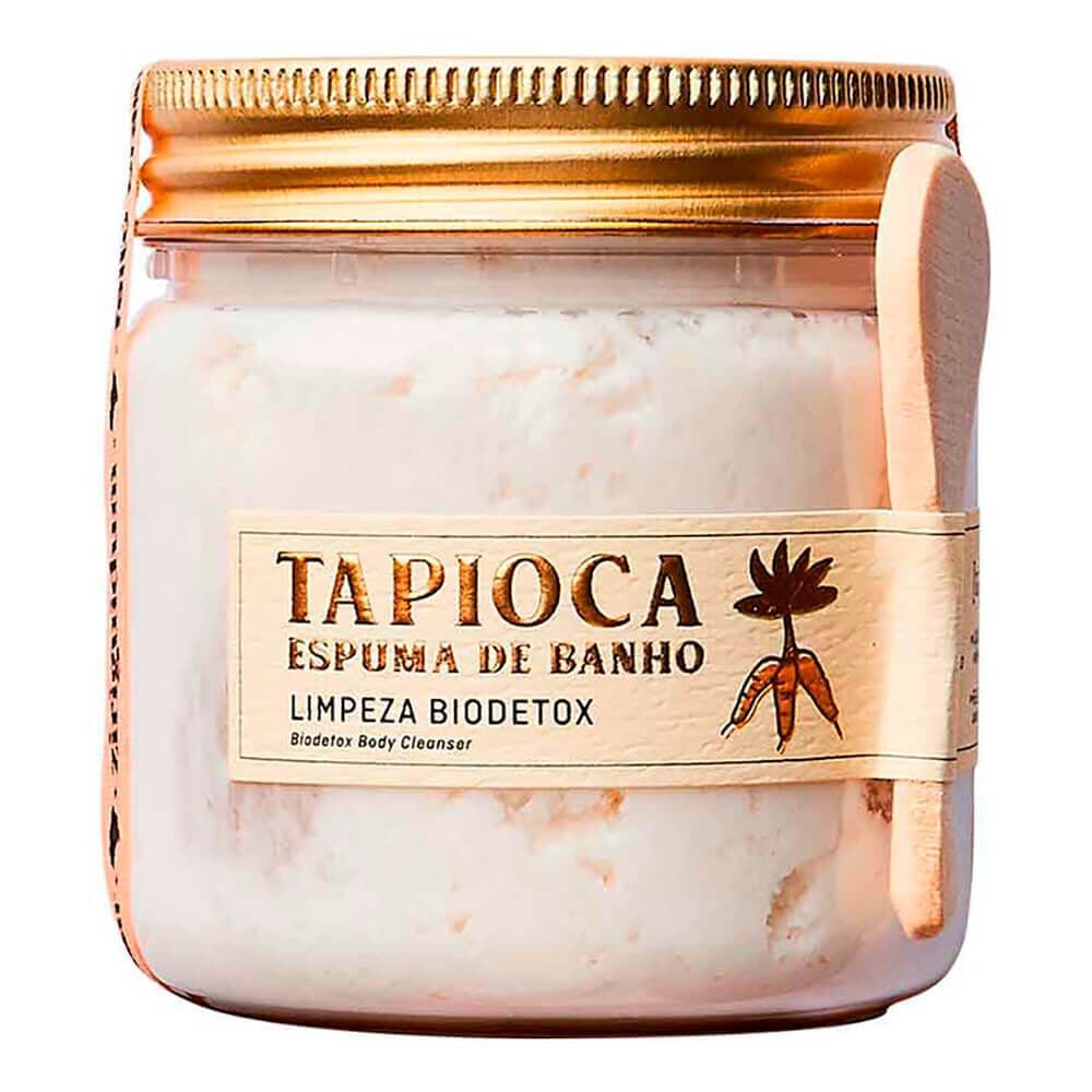 Embalagem de Espuma de Banho Feito Brasil Tapioca Limpeza Biodetox